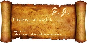 Pavlovits Judit névjegykártya